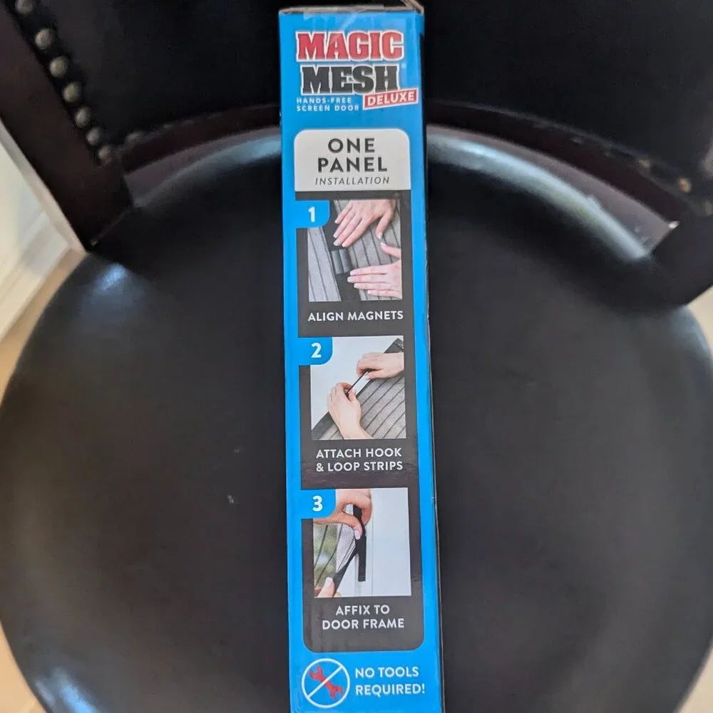 NIB Magic Mesh Heavy Duty Hands-Free Screen Door With Magnets 83